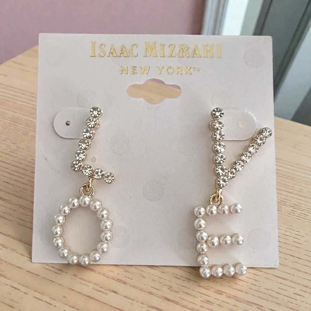 Isaac Mizrahi Love Drop Dangle Earrings NEW - Picture 4 of 5